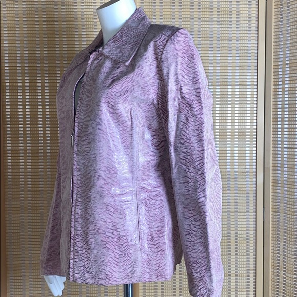 Colebrook & Company Chic Pink Genuine Leather Jacket Size Large VNTG - Picture 4 of 7